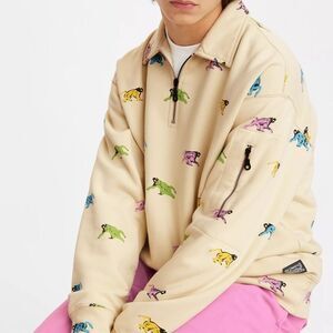 Levi’s x Creative Growth Skate Quarter Zip Sweatshirt Painted Monkeys Size XL